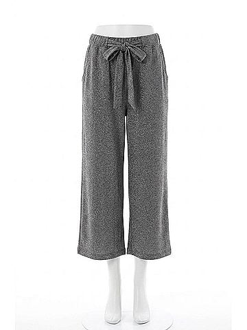 Six/Fifty Christian Lurex Tie Front Wide Leg Knit Pant in Silver (view 1)