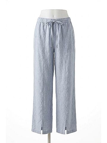 Tempo Paris Linen Wide Leg Pants in Sky (view 1)