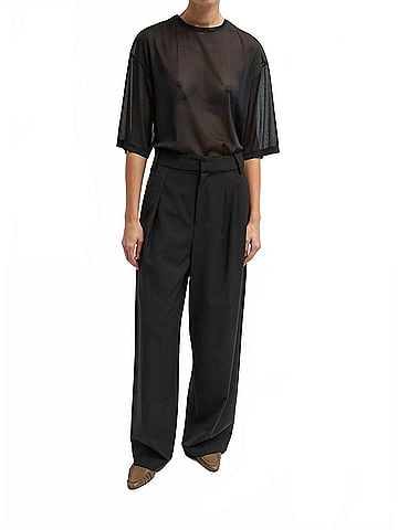 Tibi Tropical Wool Stella Pant in Black (view 2)