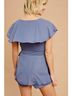 Listicle Solid Blue Sunday Funday Romper in Blue Size L - photo 4