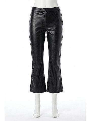 Lola & Sophie Vegan Leather Cropped Pant in Black (view 1)