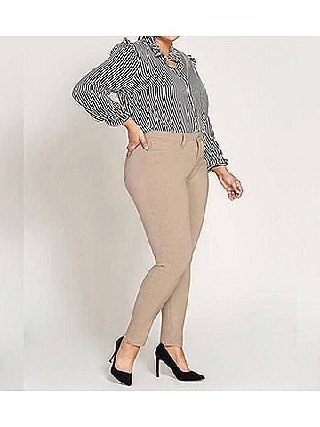 YMI Curvy Mid-Rise Hyperstretch Skinny Pant in Tea Leaf (view 2)