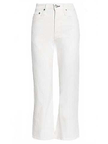 Rag & Bone Women's Straight Leg Jeans in White (view 2)