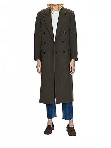Pistola Prescott Double Breasted Wool Coat in Caper (view 2)