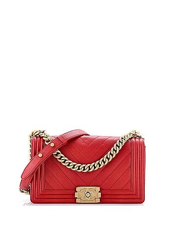 Chanel Boy Flap Bag Chevron Caviar Old Medium (view 1)