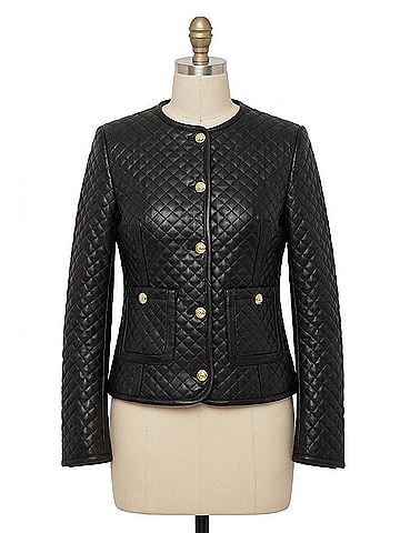 Dolce Cabo Faux Leather Quilted Jacket in Black (view 1)
