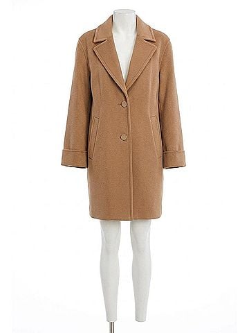 Tahari Double-Faced Soft Wool Topper Coat in Camel (view 1)