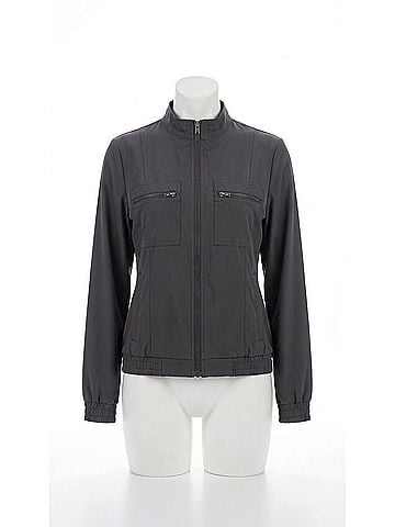 Wearables Women's Quinn Active Ruched Bomber Jacket in Charcoal (view 1)