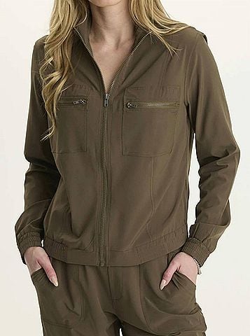 XCVI Active Quinn Bomber Jacket in Clove (view 2)
