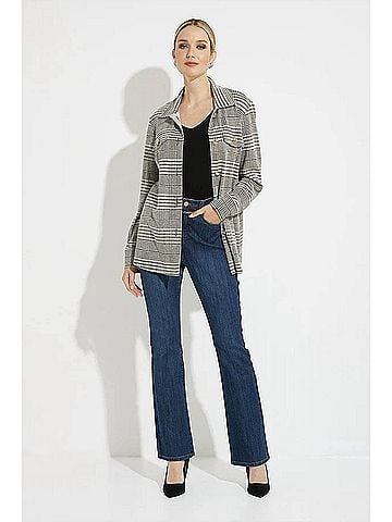 Joseph Ribkoff Bianca Knit Jacket in Beige/Black (view 2)