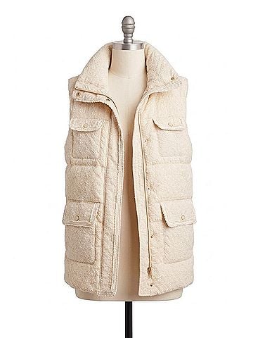 Tribal Quilted Mock Neck Vest in Moonstone (view 1)