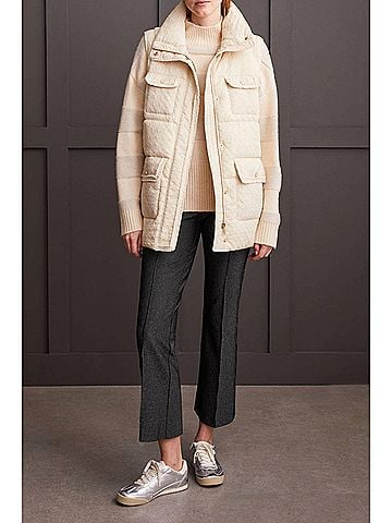 Tribal Quilted Mock Neck Vest in Moonstone (view 2)