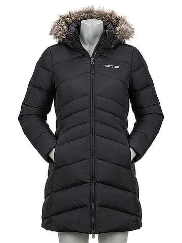 Marmot Women's Montreal Long Puffer Coat in Black (view 1)