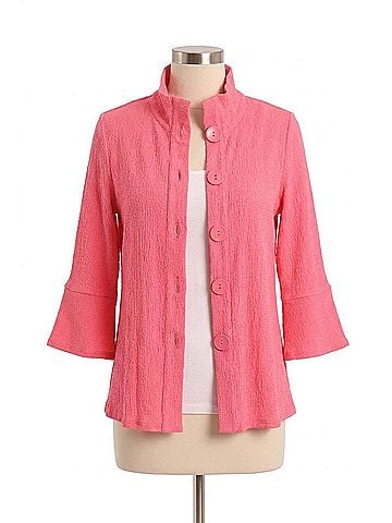 French Kyss Kara 3/4 Jacket in Fuchsia (view 1)