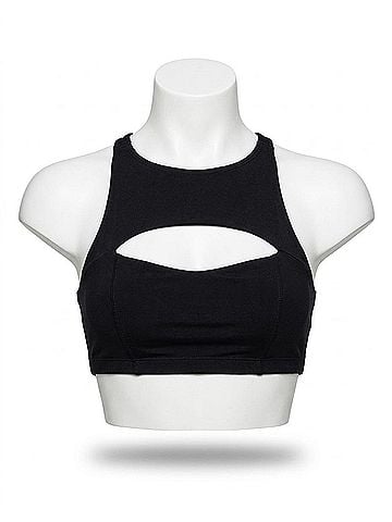 Onzie Open Heart Low Impact Sports Bra in Black (view 1)
