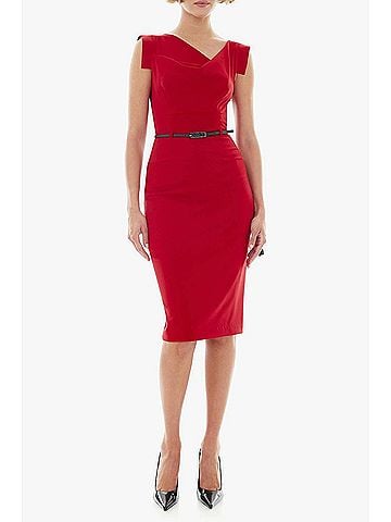 Black Halo Classic Jackie O Sheath Dress in Red (view 2)