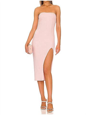 Katie May Grace Midi Strapless Gown Dress in Blush (view 2)