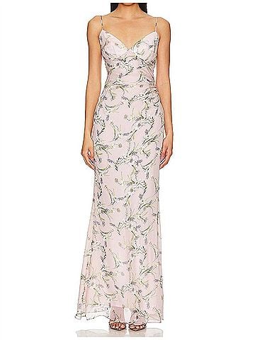 Katie May Nadine Gown in Mauve Floral (view 2)