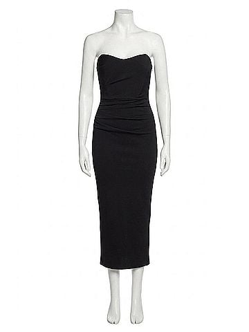 Katie May Ashun Strapless Midi Dress in Black (view 1)
