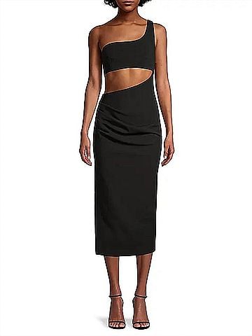 Misha Elisebeth Midi Dress in Black (view 2)