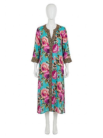 Calypso Clothing Co. Demi Shirt Midi Dress in Turquoise (view 1)