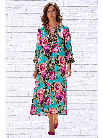 Calypso Clothing Co. Demi Shirt Midi Dress in Turquoise (view 2)