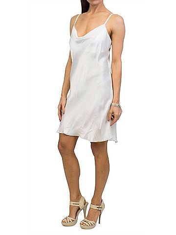GiGi Moda Madonna Satin Mini Dress in White (view 2)