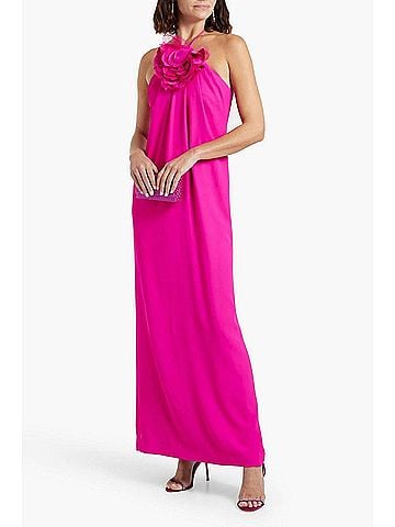 Halston Heritage Women's Onika Gown in Crepe Candy Pink (view 2)