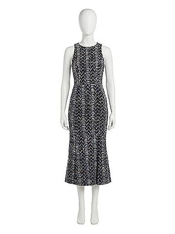Elliatt Ada Midi Dress in Gray Multi (view 1)