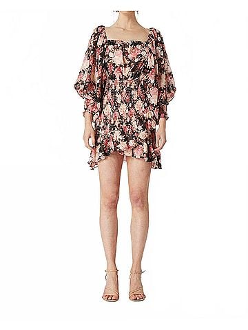 Elliatt Occident Mini Dress in Pink Multi (view 2)