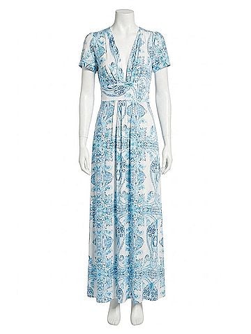 Melissa Odabash Petunia Paisley-Print Voile Maxi Dress in Blue (view 1)