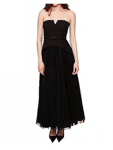 Hutch Lilibet Strapless Maxi Gown in Black (view 2)