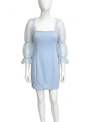 Amanda Uprichard Tia Mini Dress in Arctic (view 1)