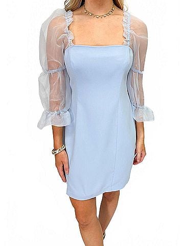 Amanda Uprichard Tia Mini Dress in Arctic (view 2)