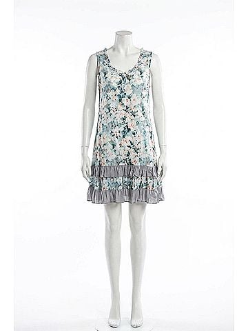 Papillon Women's Floral Crinkle Dress in Gray (view 1)