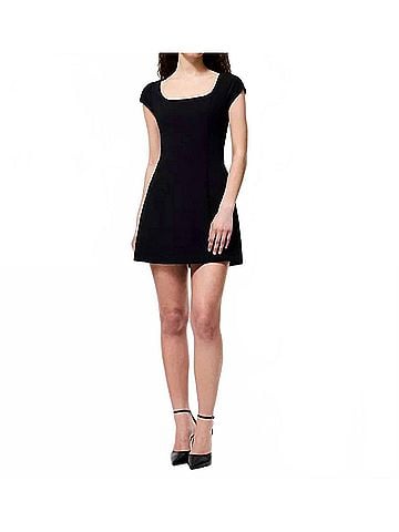 French Connection Azra Twill Cap Sleeve Mini Dress in Black (view 2)