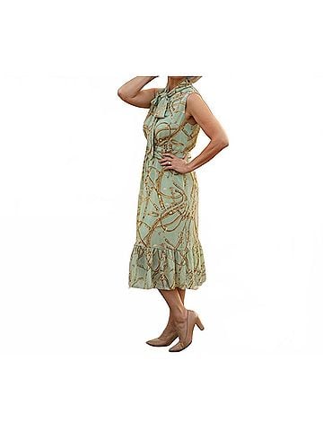 Ralph Lauren Chain Print Midi Dress in Mint (view 2)