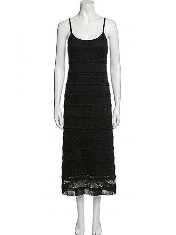 Adora Kaely Lace Scoop Neck Midi Cami Dress in Black/White (view 1)