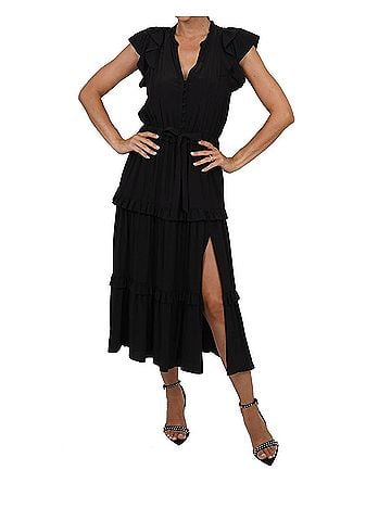 Love Token Sadie Midi Dress in Black (view 2)