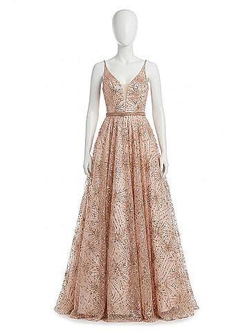 Colors Dress All That Sparkles Ball Gown in Rose Gold (view 1)