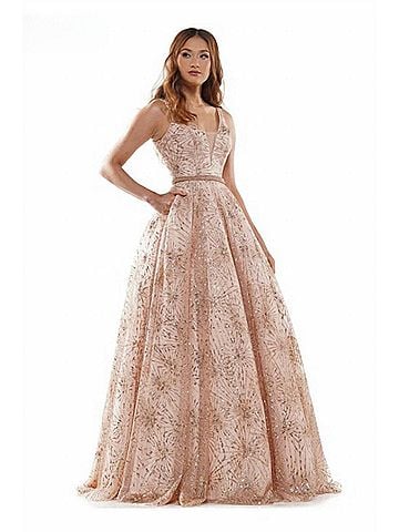 Colors Dress All That Sparkles Ball Gown in Rose Gold (view 2)