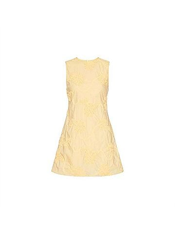 ROTATE Women's Flower Mini Flared Dress in Yellow (view 1)