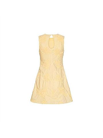 ROTATE Women's Flower Mini Flared Dress in Yellow (view 2)