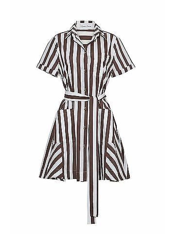 Cara Cara Lagos Dress in Brown Ivory Stripe (view 1)