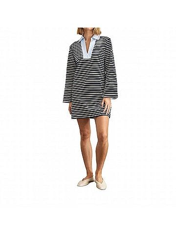 Tanya Taylor Whitney Mini Dress in Navy/Cream (view 2)