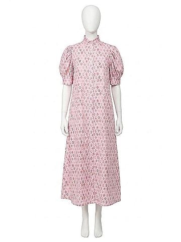 Fate Annabelle Button Down Maxi Dress in Pink (view 1)