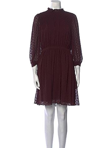 Rebecca Taylor Clip Dot Mini Dress in Port (view 1)