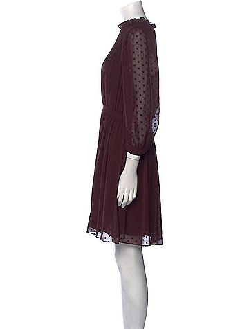 Rebecca Taylor Clip Dot Mini Dress in Port (view 2)
