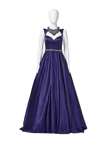 Angela & Alison Rhinestone Prom Dress in Midnight Blue (view 1)