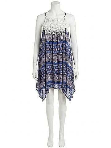 Kori America Asymmetrical Aztec Tank Dress in Blue (view 1)